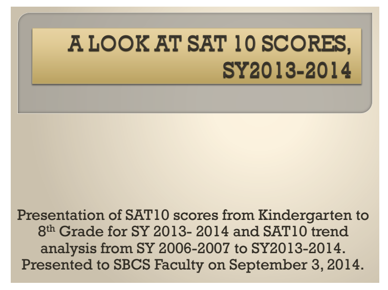 SAT10 Scores